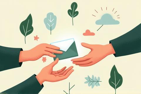 Illustration representing sending an application or reaching out