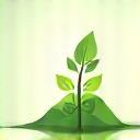 Icon representing a growing plant or upward arrow