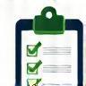 Icon representing a checklist or test